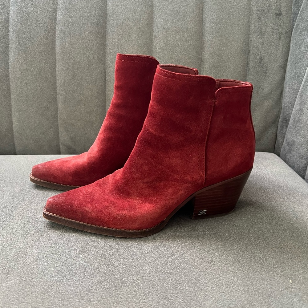 Same Edelman Red ankle boots